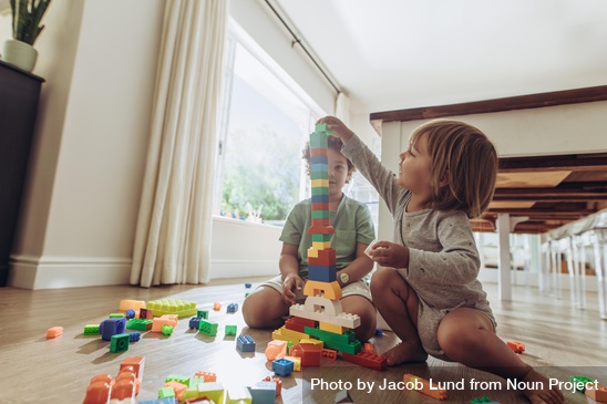 c4-np_Brothers making a tower using building blocks_0LNLE4_free